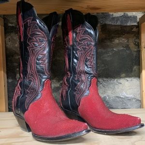 DAN POST RED STINGRAY BOOTS! Size 8 🚨 CUSTOM